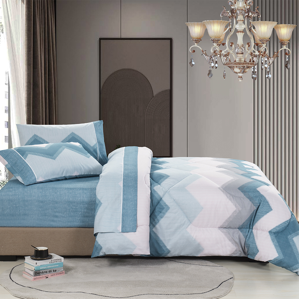 % 99.99 Polyester 85gsm Twill Dispers Baskılı 5 Pcs Yorgan Seti